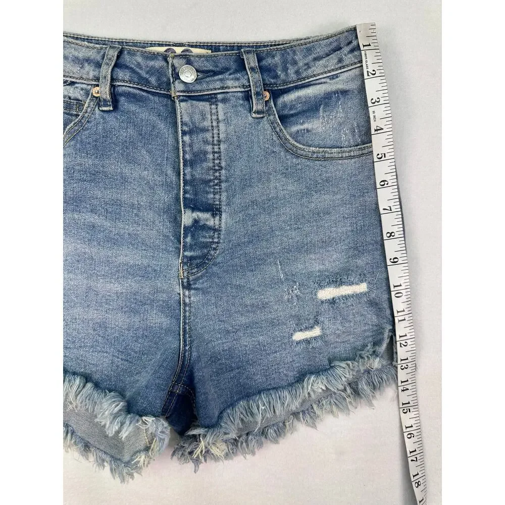 NWOT Free People We The Free Crvy High Rise Denim Shorts Size 28 Distressed - Picture 8 of 9
